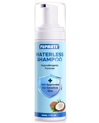 PUPMATE Waterless Cat Dry Shampoo   No Rinse, Lick-Safe, Moisturizing Foam
