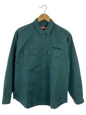Supreme Long Sleeve Shirt S Cotton GRN Solid