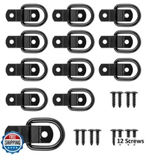GardEasy 12 Pack D Rings Tie Down Anchors Hooks Heavy Duty 1/4" Trailer Ancho