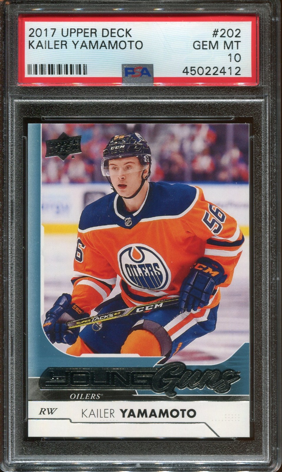 2017-18 UPPER DECK YOUNG GUNS KAILER YAMAMOTO RC #202 PSA 10 GEM MINT