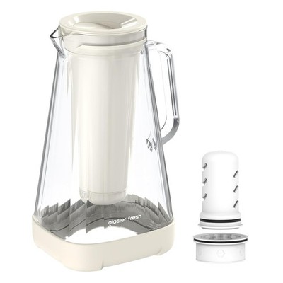 *NEU* GLACIER FRESH 2,5L Glas Wasserfilter Kanne Fast Flow, 99% Chlorentfernung