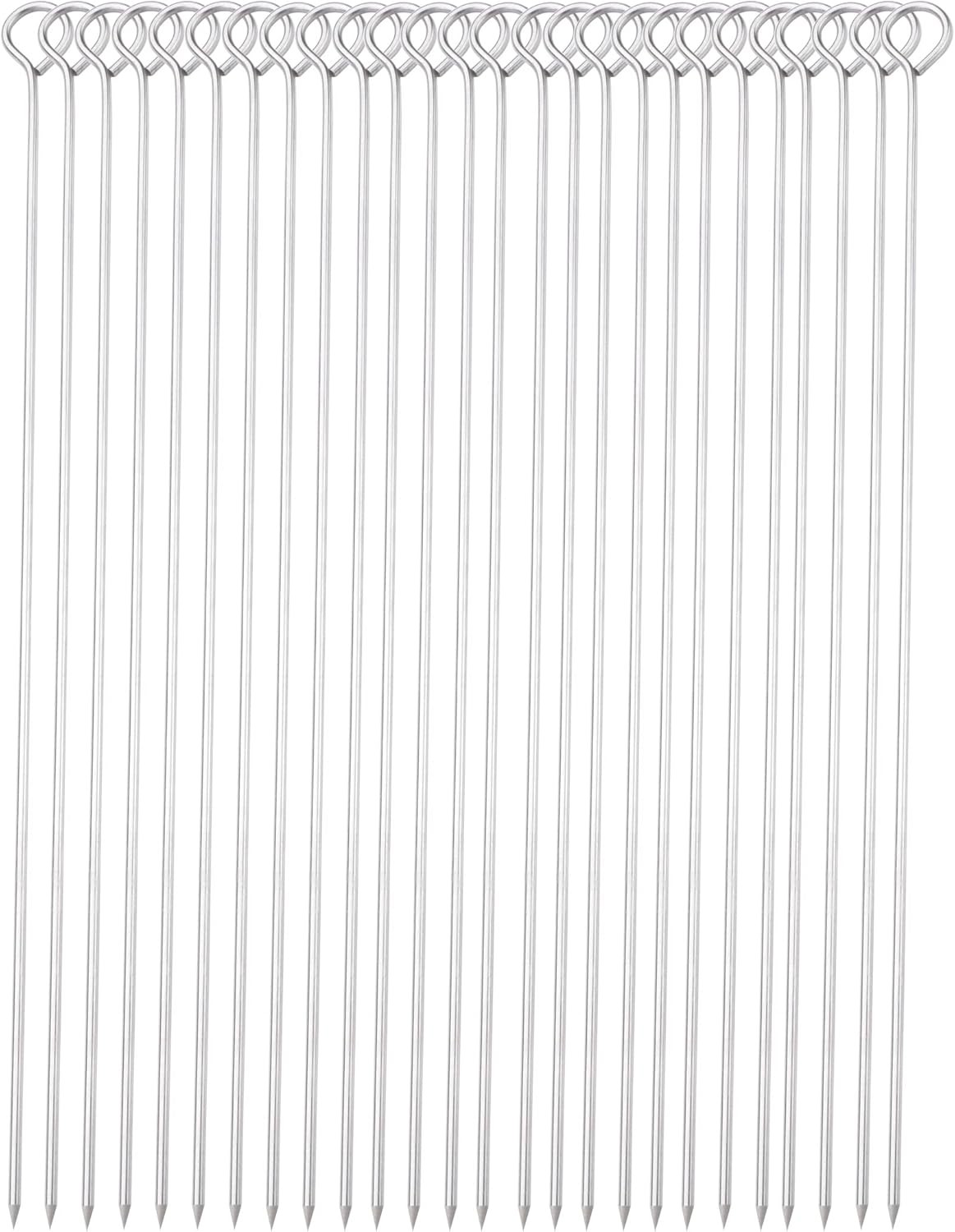 12 Inch Long Metal BBQ Kabob, Stainless Steel Skewers 12Inch Skewers-30p