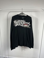 Billabong Black Long Sleeve Surf Graphic T-Shirt Black Cotton Size L