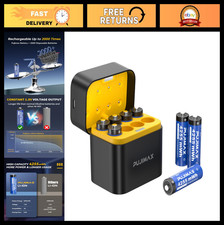 Rechargeable AA Lithium Batteries 4255mWh with USB-C Fast Charger - 8 Pack, 2000