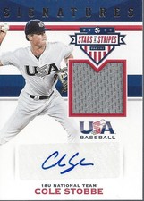 2017 USA Baseball Star Stripe Material Signature #86 Cole Stobbe Auto/Jersey/99