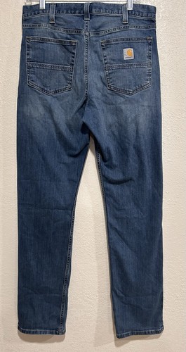 Carhartt Men’s 32x34 Medium Wash Relaxed Fit Rugged Boot Cut Jeans - Picture 7 of 17