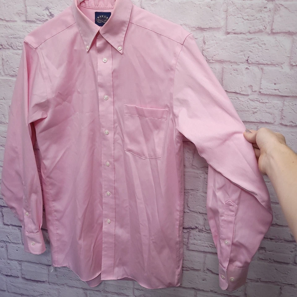 Camisa de vestir Eagle Shirtmakers para hombre (talla 14 1/2 - 32/33) negocios informal carrera Foto 2 de 4