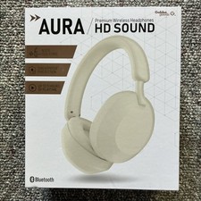 Headphones HD Sound Bluetooth Wireless Beige Microphone Noise Isolation
