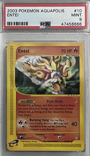 2003 ENTEI RARE #10/147 AQUAPOLIS / PSA 9 POKEMON LOW POP WOTC
