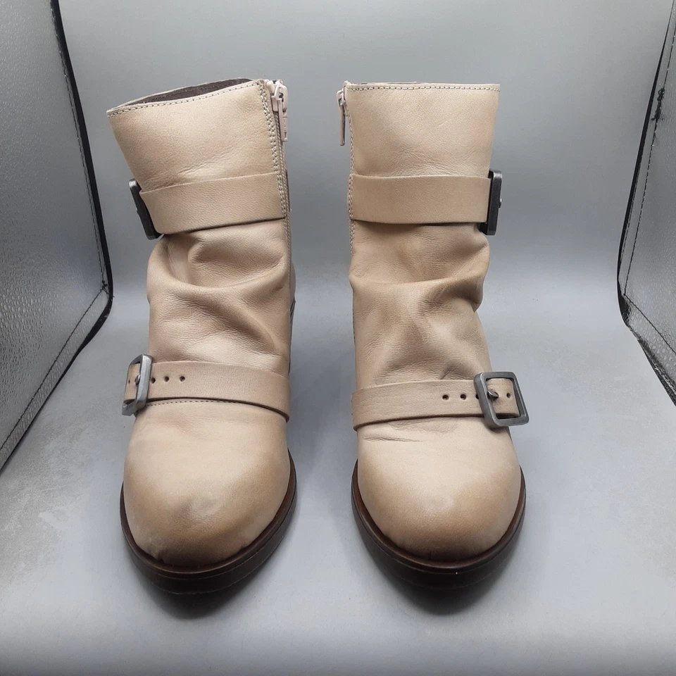 Miz Mooz Dawsen 靴子女式 5.5-6 米 EU36 灰褐色褶皱皮革 D917 — 第 2/4 张图片