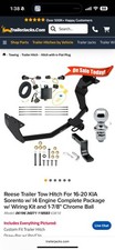 Kia Sorento 2016-2020 Reese Trailer Hitch Complete Package Kia Sorento 2016-2020 Reese Trailer Hitch Complete Package