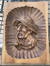 HOLZBILD 3D Holzschnitzerei Wandkunst handgeschnitzt 34x40cm