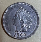 1900 INDIAN HEAD CENT FULL LIBERTY 4 DIAMONDS