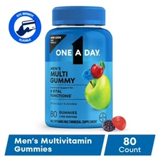 One A Day Mens Multivitamins Gummies – Multivitamin for 80 Count (Pack of 1)