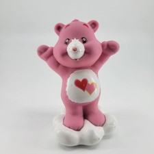 Vintage Care Bears Love-A-Lot Bear 4.5" Rubber Figure Bath Toy 2003 TCFC Pink