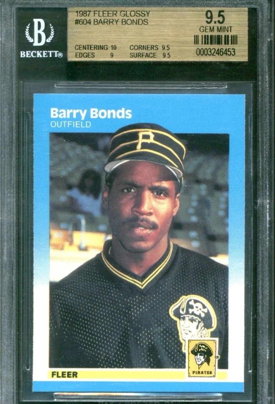 1987 Fleer Glossy - Barry Bonds #604 RC Beckett RARE BGS GEM MINT 9.5