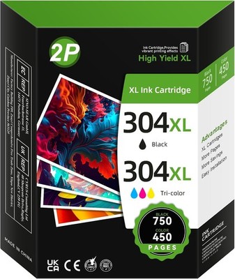 HP 304 Schwarz & Tri Color Original Tintenpatronen 2er Pack Kompatibel mit HP