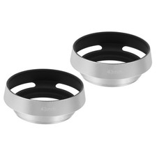 2 Pieces 43mm Universal Lens Hood, for Silver Perforated Metal Camera