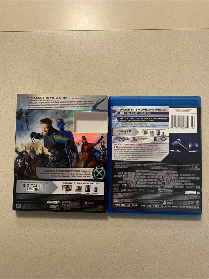 X-Men: Days of Future Past 3D (Blu-ray 3D + Blu-ray, 2014) 2 Disc Set! W/Slip! - Image 2 of 4