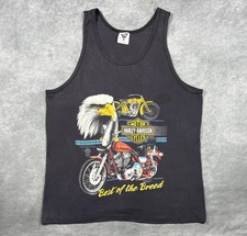 Vintage Harley Davidson Mens Black Tank Top S...