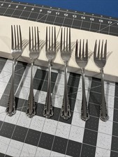 Interpur INR23 4 Dinner 2 Salad Forks Pierced Floral Stainless Japan