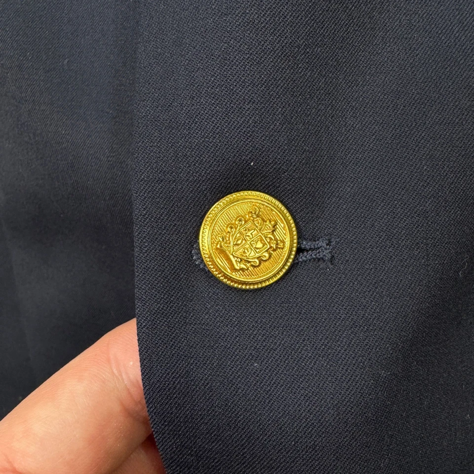 NUEVO Blazer Abrigo Deportivo Saddlebred Para Hombres 50L Azul Marino Mezcla Lana Botones Dorados Flex Foto 4 de 4