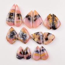 7 Pair 137Ct Natural Pink Opal Pairs Wholesale Lot Cabochon 31x10 15x15mm 19331