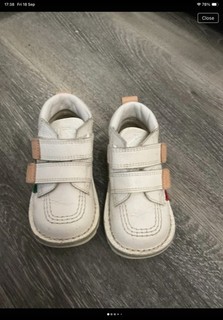 Kickers White Infant Size 22 uk 5 Leather Boots Toddler