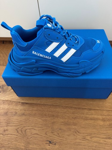 Size 38 Balenciaga adidas blue and white Triple s Trainers Excellent Condition