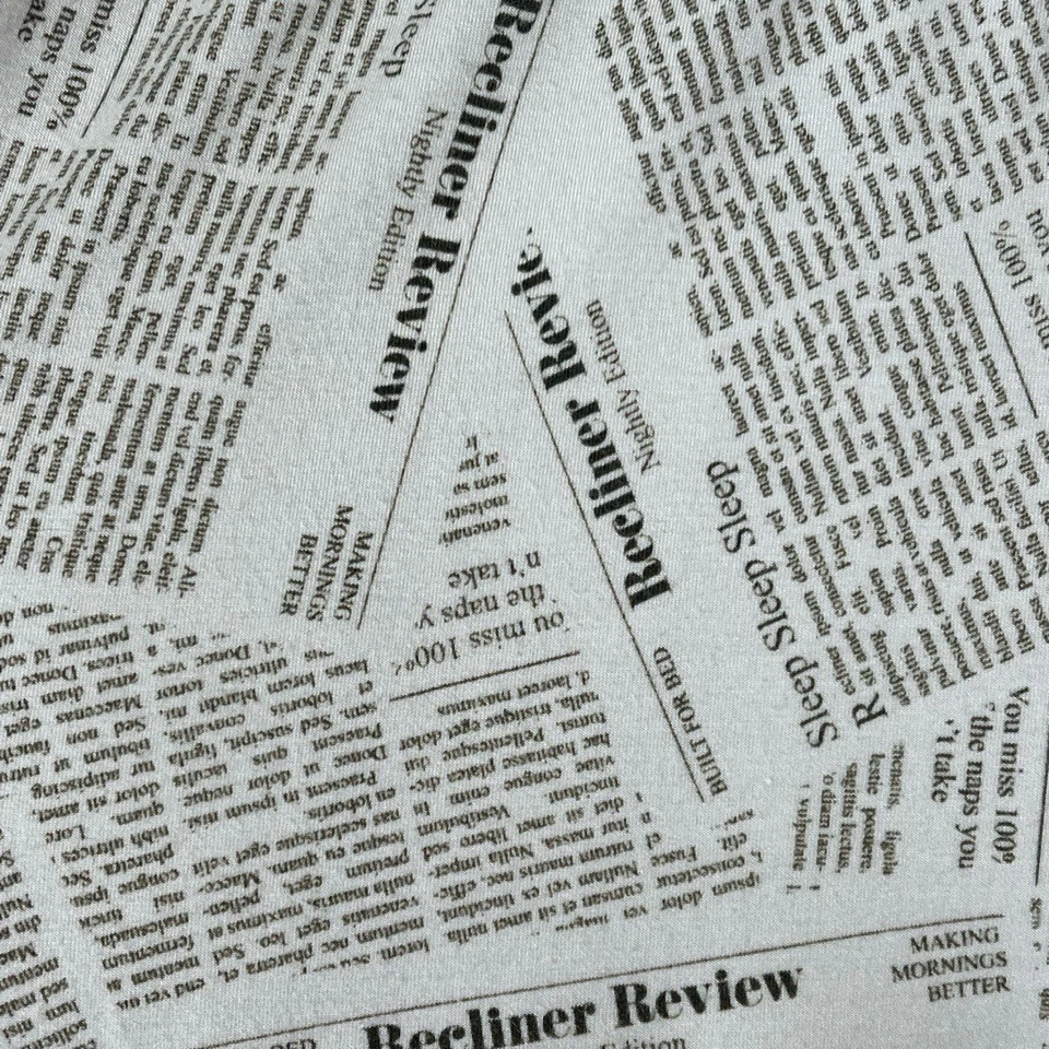 2pc Recliner Pajamas XL White Black Newsprint Oversized Sleep Shirt Shorts Set - Image 4 of 4