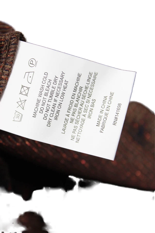 Ramy Brook Womens Striped Long Sleeve High Neck Blouse Dark Brown Size XS - Image 4 of 4