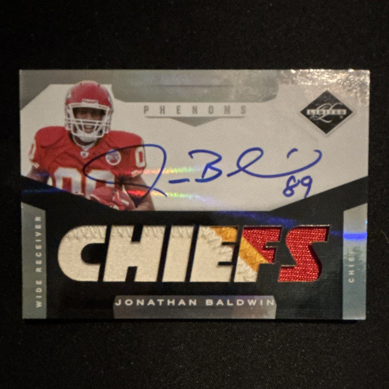 Panini 2011 Limited Material Phenoms RC Jonathan Baldwin Chiefs Auto Mem /299