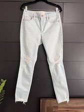 High Rise Skinny Distressed Light Wash Women  s Denim Jeans Sz 6/28  EUC