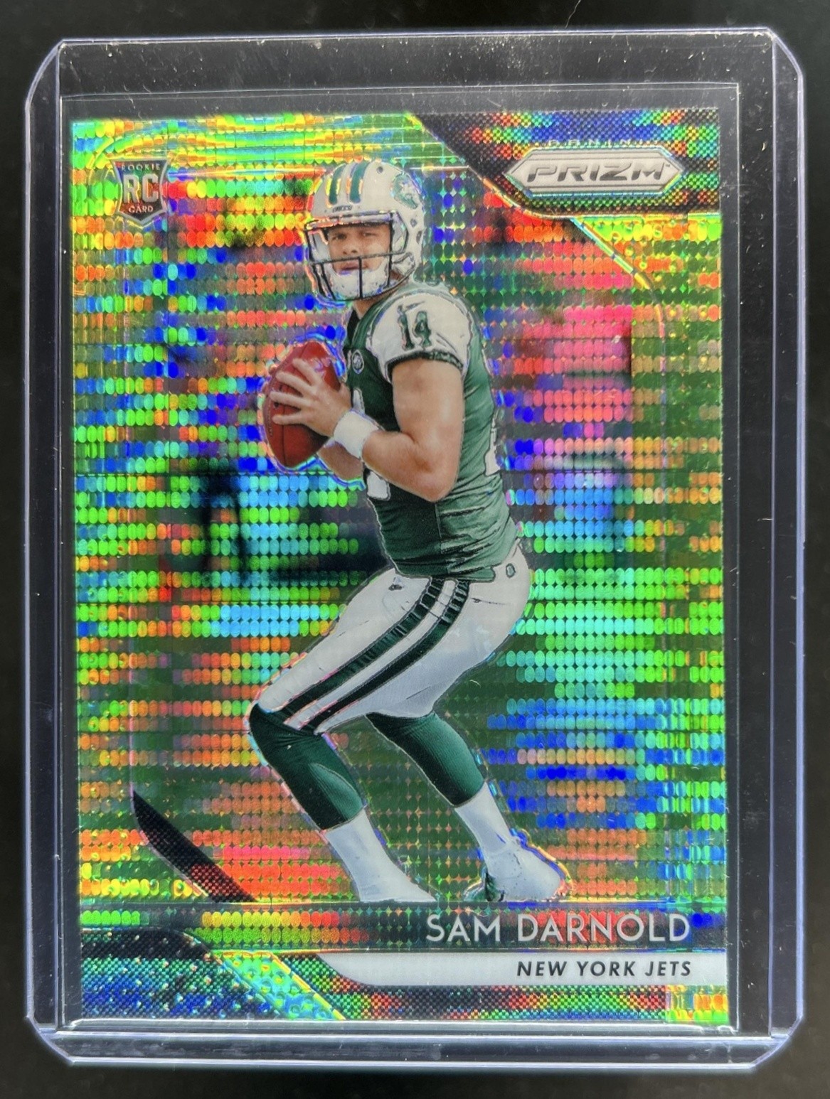 2018 Panini Prizm Sam Darnold RC Neon Green Pulsar Rookie #203 Jets