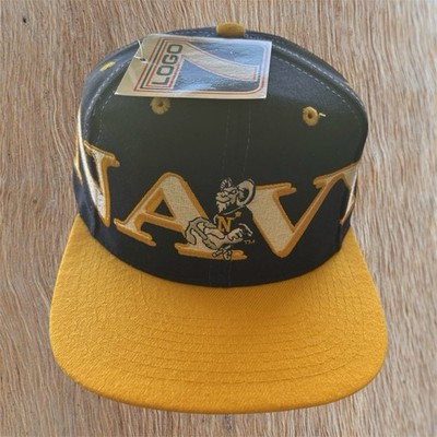 Vintage 90s Logo 7 Navy Midshipmen Big Spellout Snapback Hat Cap NWT NCAA Rare
