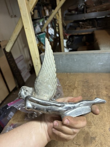 Vintage Flying Winged Goddess Woman Ornate Chrome Hood Ornament Car Auto Parts - Picture 12 of 24