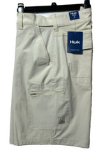 Huk Next Level 10.5" Men's Tan Medium Cotton Blend Shorts I3 