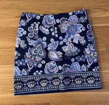 Talbots Pencil Skirt Womens Sz 6 Multi Paisley Cotton Lined Regular Fit Side Zip