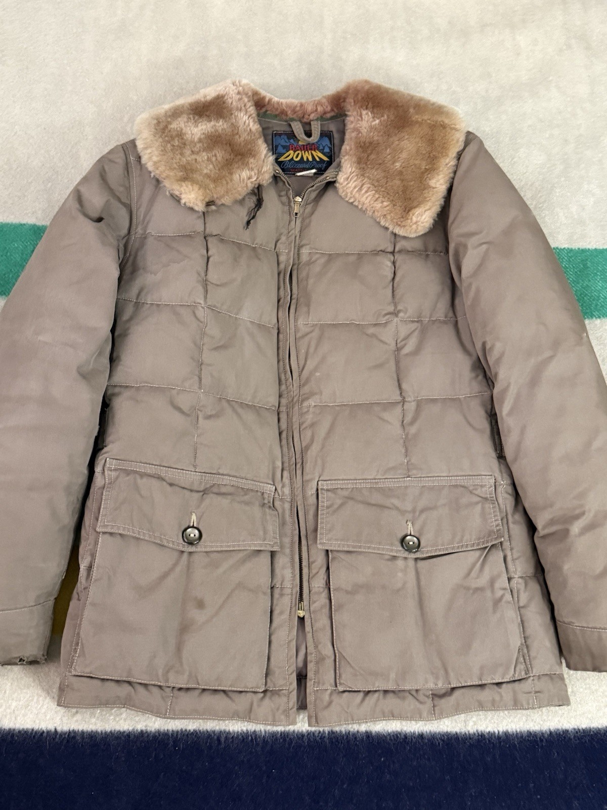 Vintage 50s Eddie Bauer Jacket Quilted Skyliner Goose Sun Down Puffer Jacket XS image 4