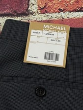 Michael Kors Men's Gray Check Plaid Dress Pants Size 36x30 NWT New
