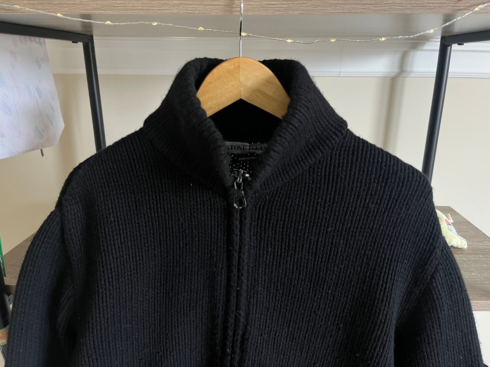 Vintage Stone Island Jacket 2000s  Knit Zip Jumper Jacket Black Mens size image 2