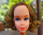 Vintage 1969 TALKING BARBIE - Head Only - BRUNETTE - Nape Curl  - #1115