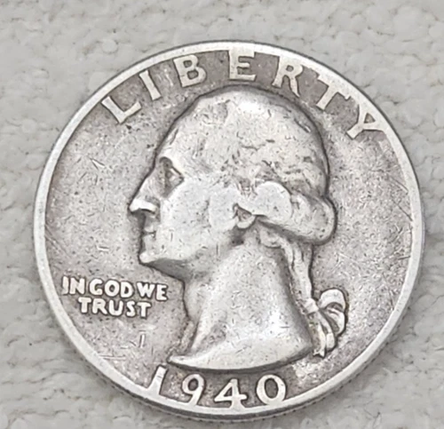1940 Washington Quarter - Very Good -  Circulated 90% Silver 25C - FREE SHIPPING