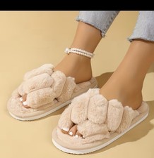 FINETOO Women's High Waist Lace Trim Briefs Beige Panties Size 38-39 L Soft