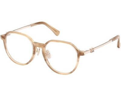 Max Mara MM5088-D 056 Beige Round Plastic Optical Eyeglasses Frame 53-18-145