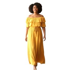 NEW CITY CHIC Dress Women's Sz 20 Midi Off-Shoulder Cruise Vacay