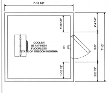 WALK-IN COOLER W/ refrigeration New Unit 7' 10" X 7' 10" X 86 1/4" tall