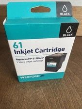4- WEXFORD Inkjet Cartridge Replaces HP 61 Black Ink Cartridge Brand New READ 