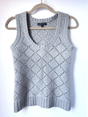Express Sweater Vest With Crochet Knit Pattern EUC Medium