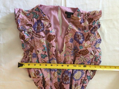 ANN TAYLOR Flutter Sleeve Belted Dress Pink Floral Print Size M - Picture 8 of 14